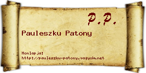 Pauleszku Patony névjegykártya